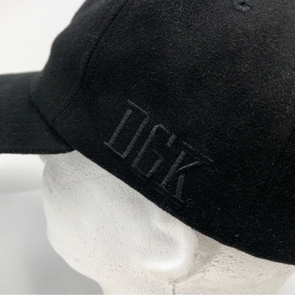 DGK Skateboards Rival Hockey Mask Black Strapback Hat Poly Wool Blend Adjustable - Picture 7 of 9